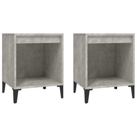 vidaXL Bedside Cabinets 2 pcs Concrete Grey 40x35x50 cm