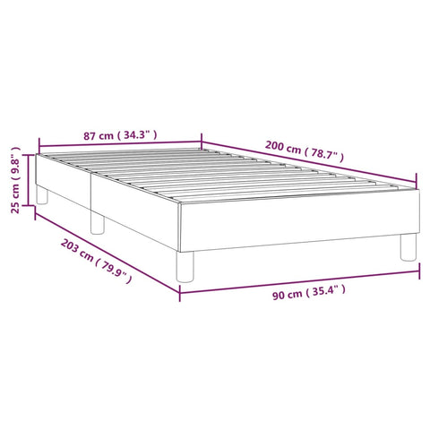 vidaXL Bed Frame without Mattress Dark Grey 90x200 cm Fabric