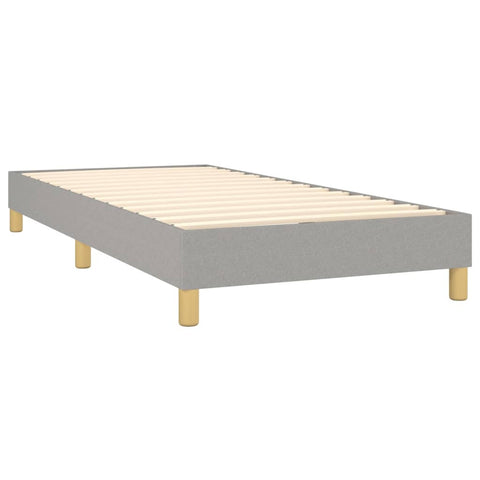 vidaXL Box Spring Bed Frame Light Grey 90x200 cm Fabric