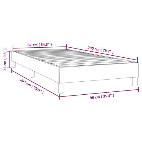 vidaXL Box Spring Bed Frame Light Grey 90x200 cm Fabric