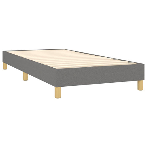 vidaXL Box Spring Bed Frame Dark Grey 90x200 cm Fabric