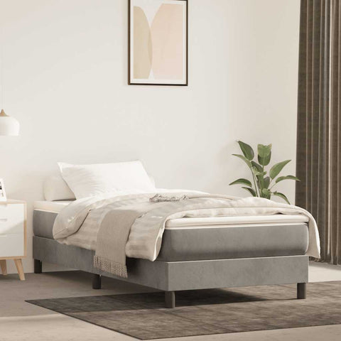 vidaXL Box Spring Bed Frame Light Grey 90x200 cm Velvet