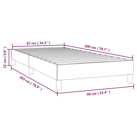 vidaXL Bed Frame without Mattress Dark Grey 90x200 cm Velvet