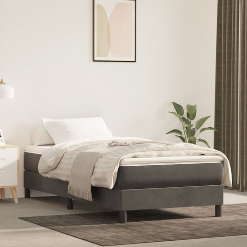 vidaXL Bed Frame without Mattress Dark Grey 90x200 cm Velvet