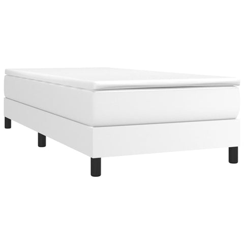 vidaXL Box Spring Bed Frame White Single Faux Leather (UK/IE/FI/NO only)