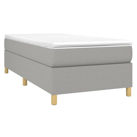 vidaXL Bed Frame without Mattress Light Grey Single Fabric (UK/IE/FI/NO only)