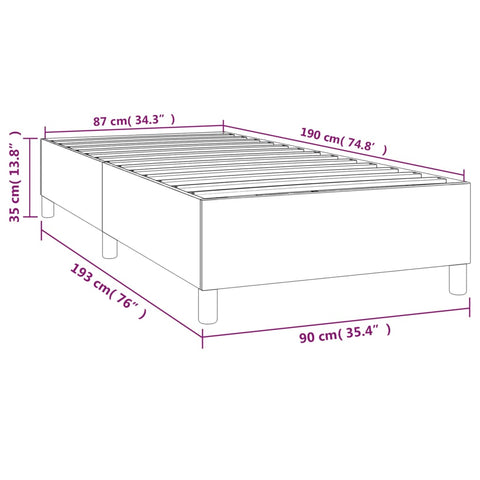 vidaXL Bed Frame without Mattress Light Grey Single Fabric (UK/IE/FI/NO only)