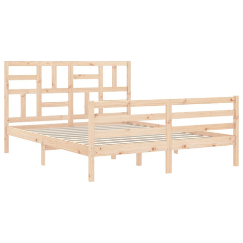 vidaXL Bed Frame without Mattress King Size Solid Wood