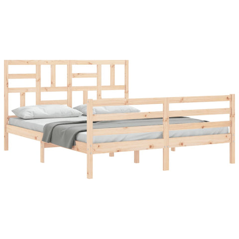 vidaXL Bed Frame without Mattress King Size Solid Wood