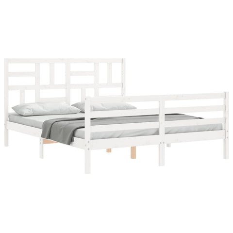vidaXL Bed Frame without Mattress White 160x200 cm Solid Wood