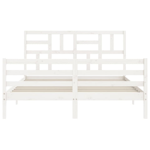 vidaXL Bed Frame without Mattress White 160x200 cm Solid Wood