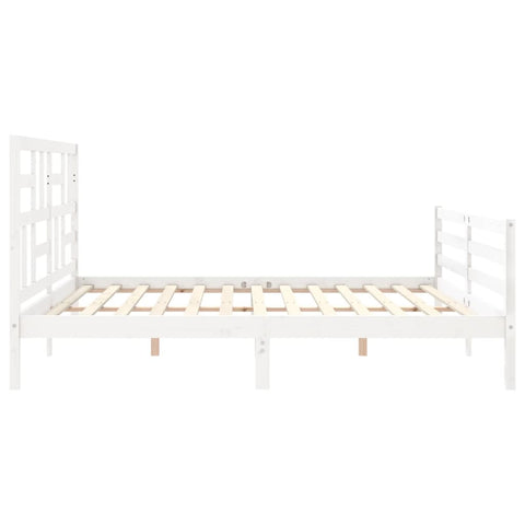 vidaXL Bed Frame without Mattress White Super King Size Solid Wood