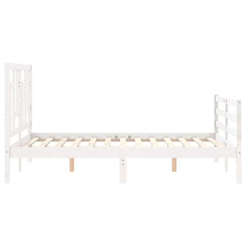 vidaXL Bed Frame without Mattress White 140x200 cm Solid Wood