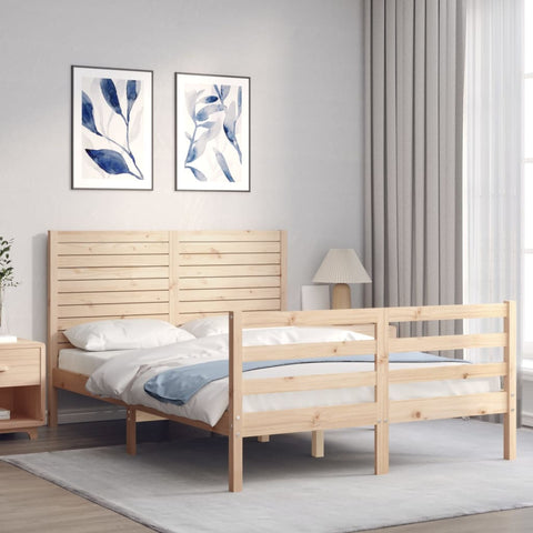 vidaXL Bed Frame without Mattress Double Solid Wood