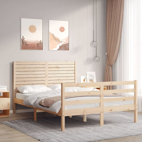 vidaXL Bed Frame without Mattress Double Solid Wood