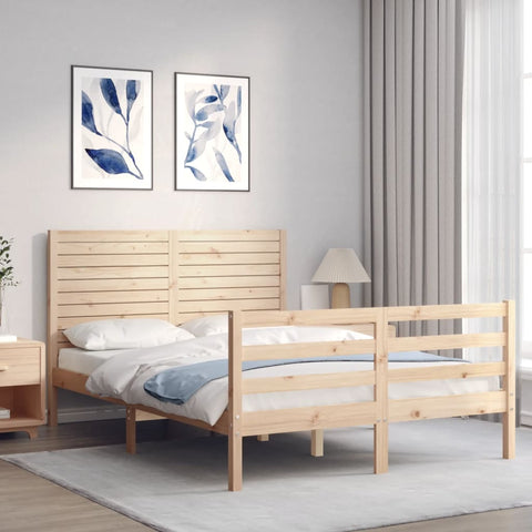 vidaXL Bed Frame without Mattress 140x190 cm Solid Wood