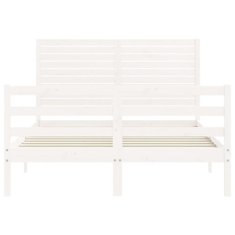vidaXL Bed Frame without Mattress White 140x190 cm Solid Wood