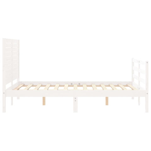 vidaXL Bed Frame without Mattress White 140x190 cm Solid Wood