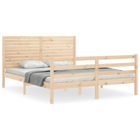 vidaXL Bed Frame without Mattress King Size Solid Wood