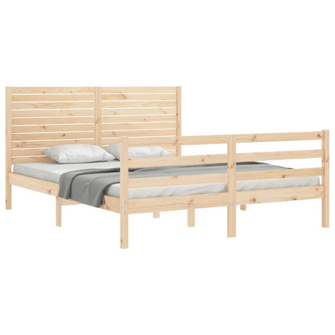 vidaXL Bed Frame without Mattress King Size Solid Wood