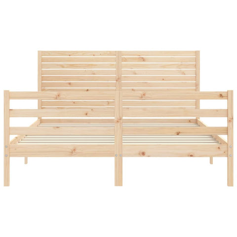 vidaXL Bed Frame without Mattress King Size Solid Wood