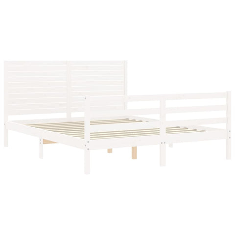 vidaXL Bed Frame without Mattress White 160x200 cm Solid Wood