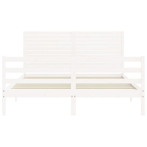 vidaXL Bed Frame without Mattress White 160x200 cm Solid Wood