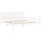 vidaXL Bed Frame without Mattress White Super King Size Solid Wood