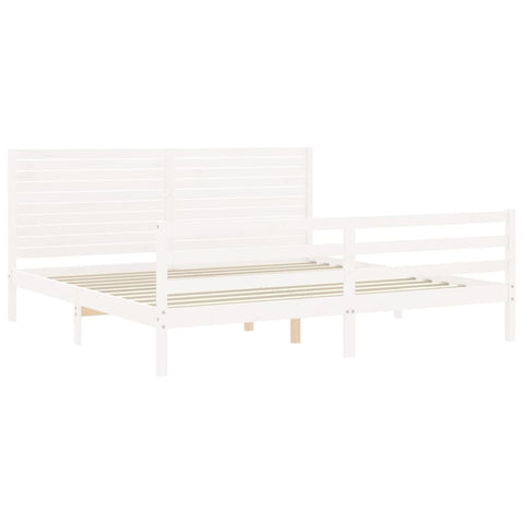 vidaXL Bed Frame without Mattress White 200x200 cm Solid Wood