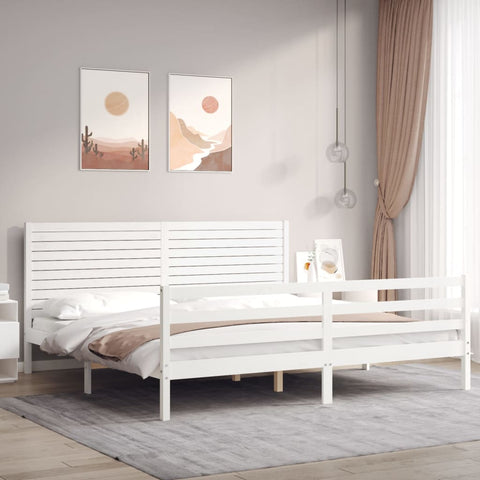 vidaXL Bed Frame without Mattress White 200x200 cm Solid Wood