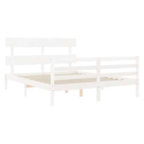vidaXL Bed Frame without Mattress White 160x200 cm Solid Wood
