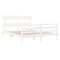 vidaXL Bed Frame without Mattress White 160x200 cm Solid Wood