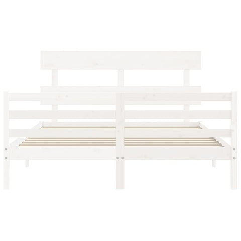 vidaXL Bed Frame without Mattress White 160x200 cm Solid Wood