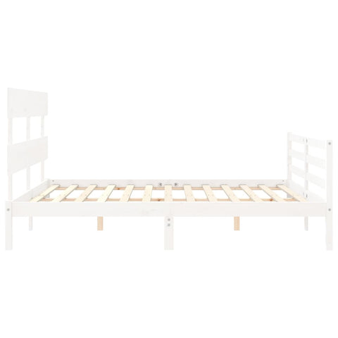vidaXL Bed Frame without Mattress White 160x200 cm Solid Wood