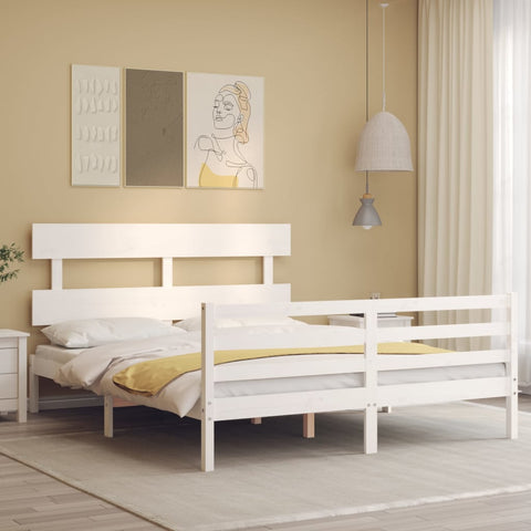 vidaXL Bed Frame without Mattress White 160x200 cm Solid Wood