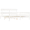 vidaXL Bed Frame without Mattress White Super King Size Solid Wood