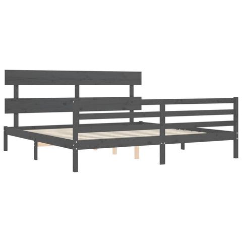 vidaXL Bed Frame without Mattress Grey 200x200 cm Solid Wood
