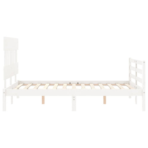 vidaXL Bed Frame without Mattress White Small Double Solid Wood