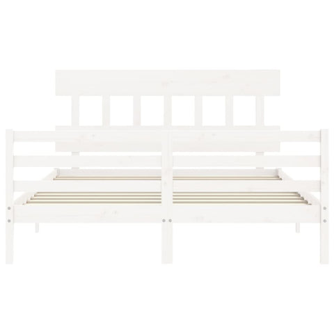 vidaXL Bed Frame without Mattress White 160x200 cm Solid Wood