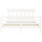 vidaXL Bed Frame without Mattress White 160x200 cm Solid Wood