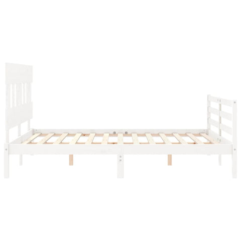 vidaXL Bed Frame without Mattress White 160x200 cm Solid Wood