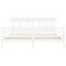vidaXL Bed Frame without Mattress White Super King Size Solid Wood