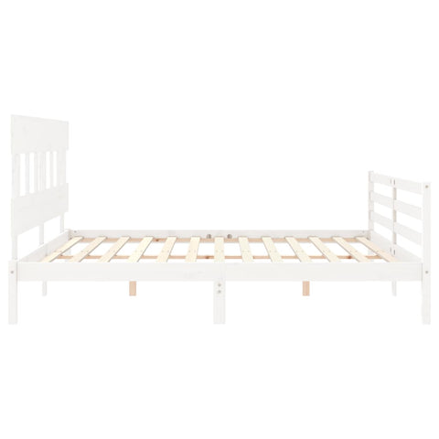vidaXL Bed Frame without Mattress White Super King Size Solid Wood