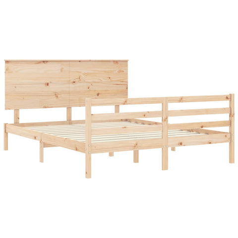 vidaXL Bed Frame without Mattress King Size Solid Wood