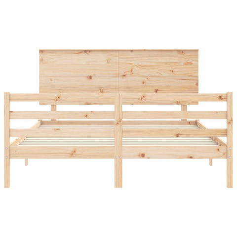vidaXL Bed Frame without Mattress King Size Solid Wood