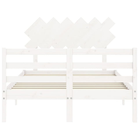 vidaXL Bed Frame without Mattress White Double Solid Wood