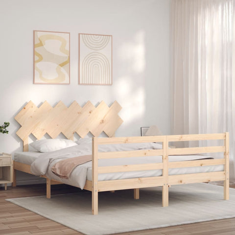 vidaXL Bed Frame without Mattress King Size Solid Wood