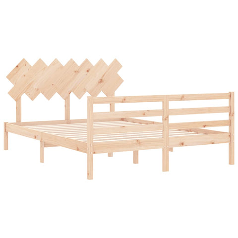 vidaXL Bed Frame without Mattress King Size Solid Wood