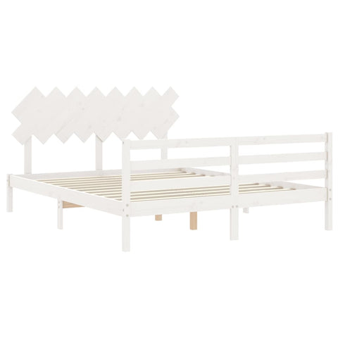 vidaXL Bed Frame without Mattress White 160x200 cm Solid Wood