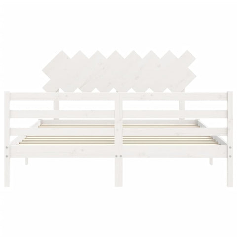 vidaXL Bed Frame without Mattress White 160x200 cm Solid Wood